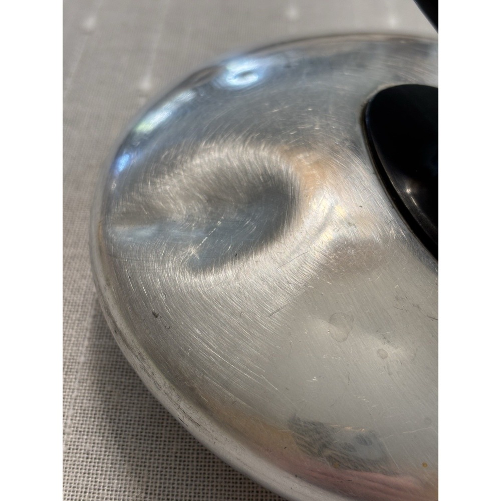 Unique Vintage Art Deco UFO Brushed Aluminum Whistling Tea Kettle Travel Size - Picture 5 of 12